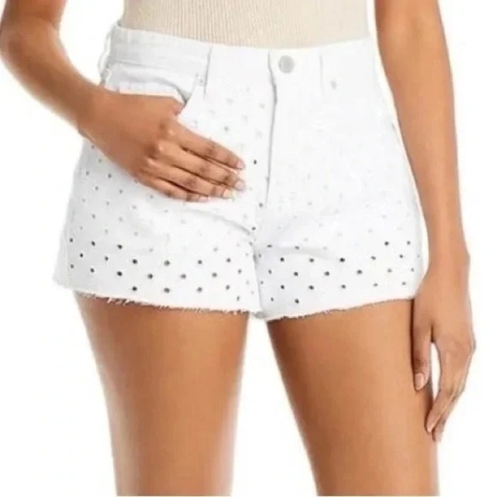 [BLANKNYC] The Barrow Vintage High Rise White‎ Eyelet Denim Shorts Size 29